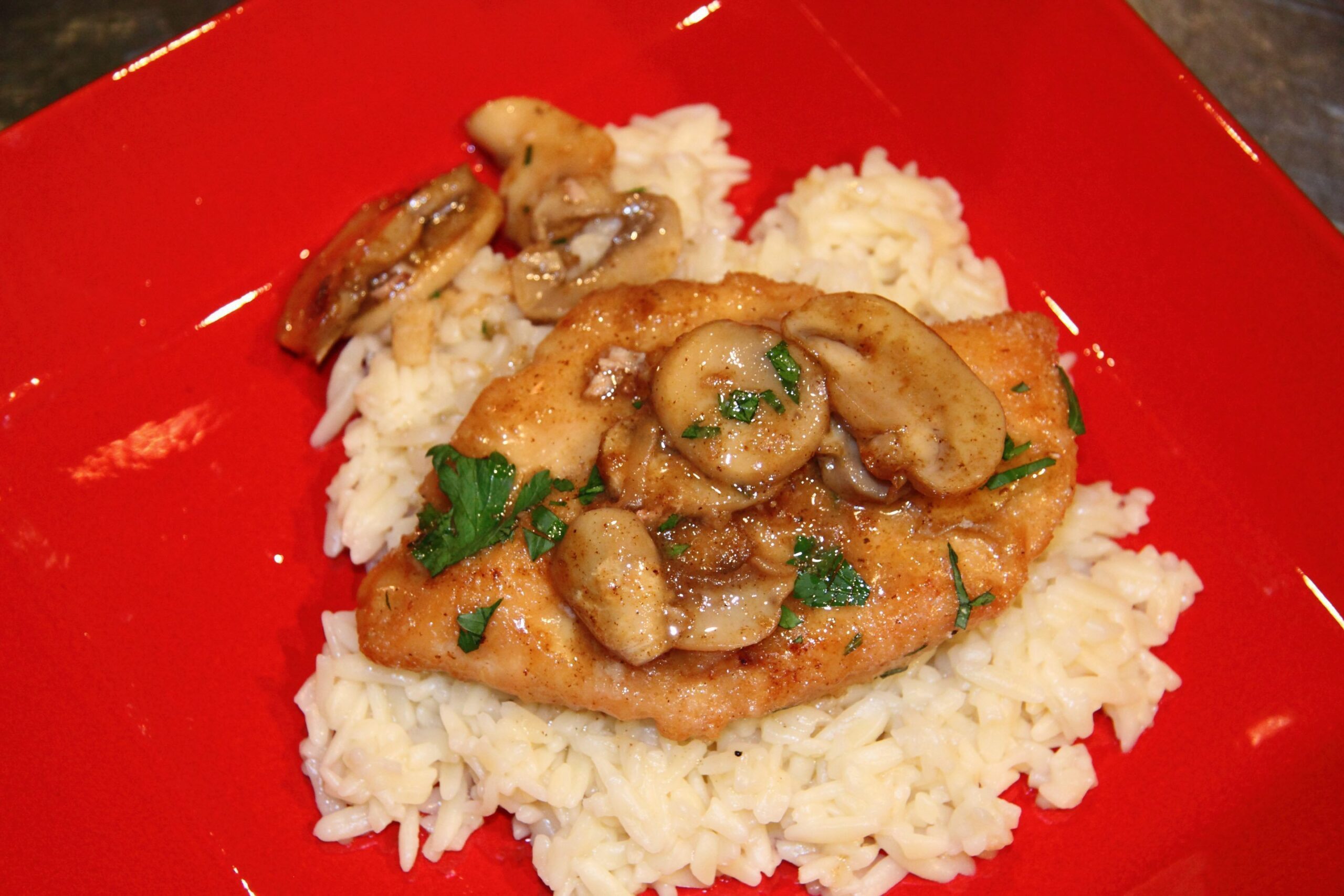 garlic chicken with mushrooms
