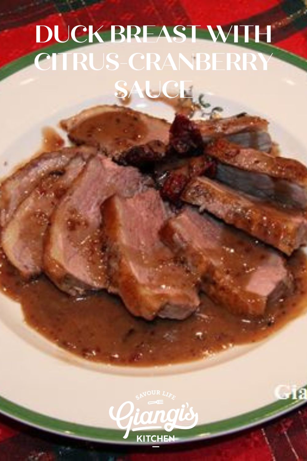 duck breast with citrus cranberry mascarpone sauce