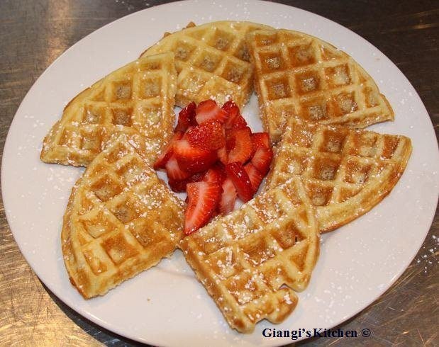 waffle with strawberries