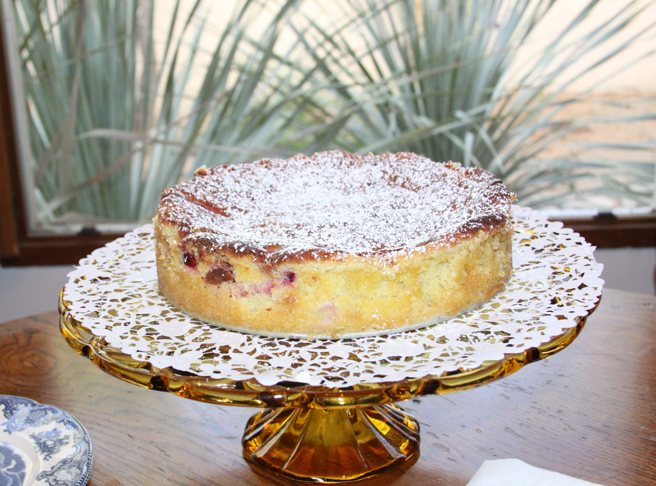 Almond Plum Cake with Crème Fraiche
