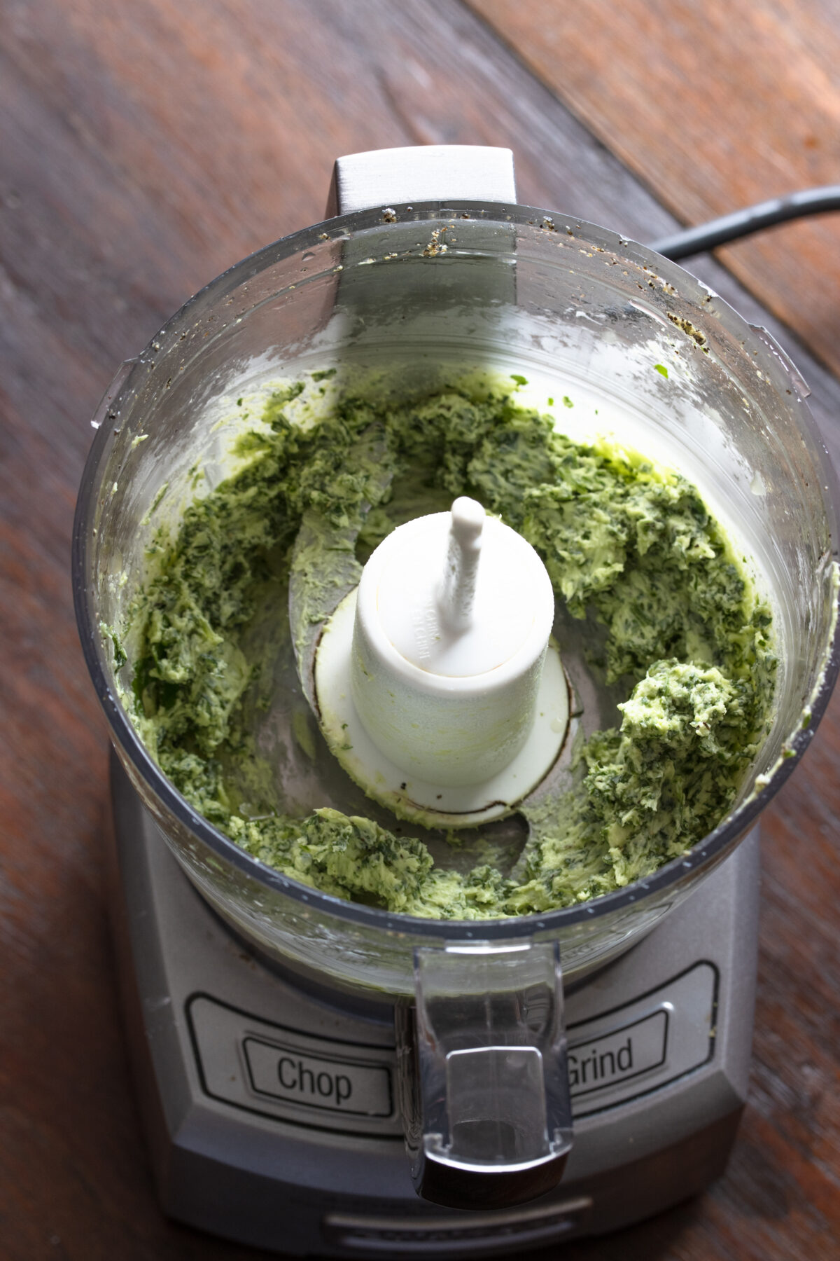 Beurre maitre d'hotel smoothed and well blended into the food processor. 