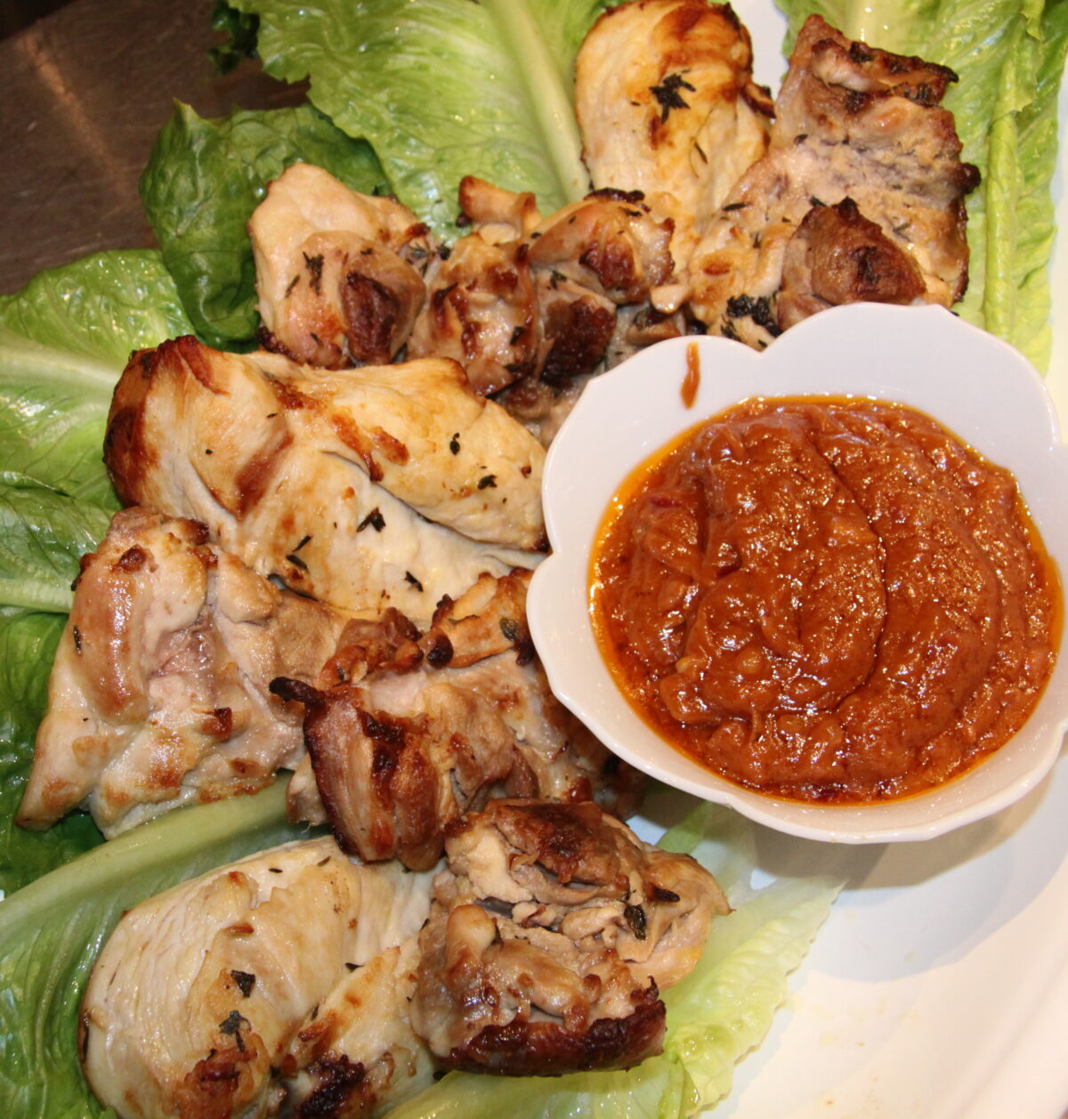 Lemon chicken with satay sauce