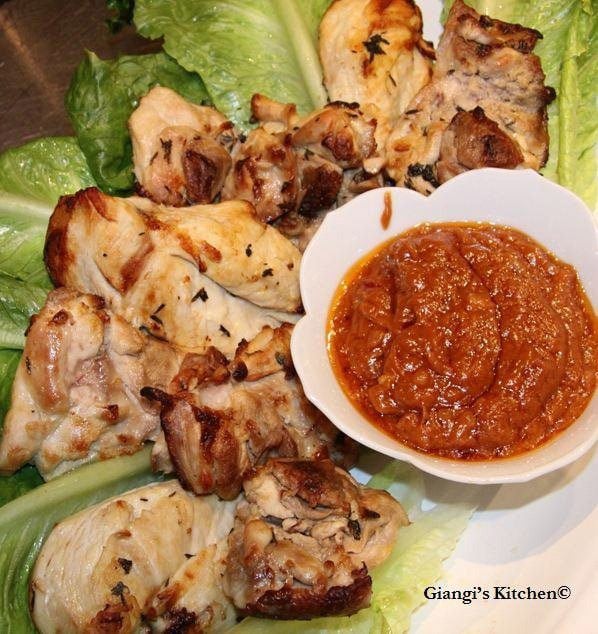 Lemon Chicken with Satay Sauce