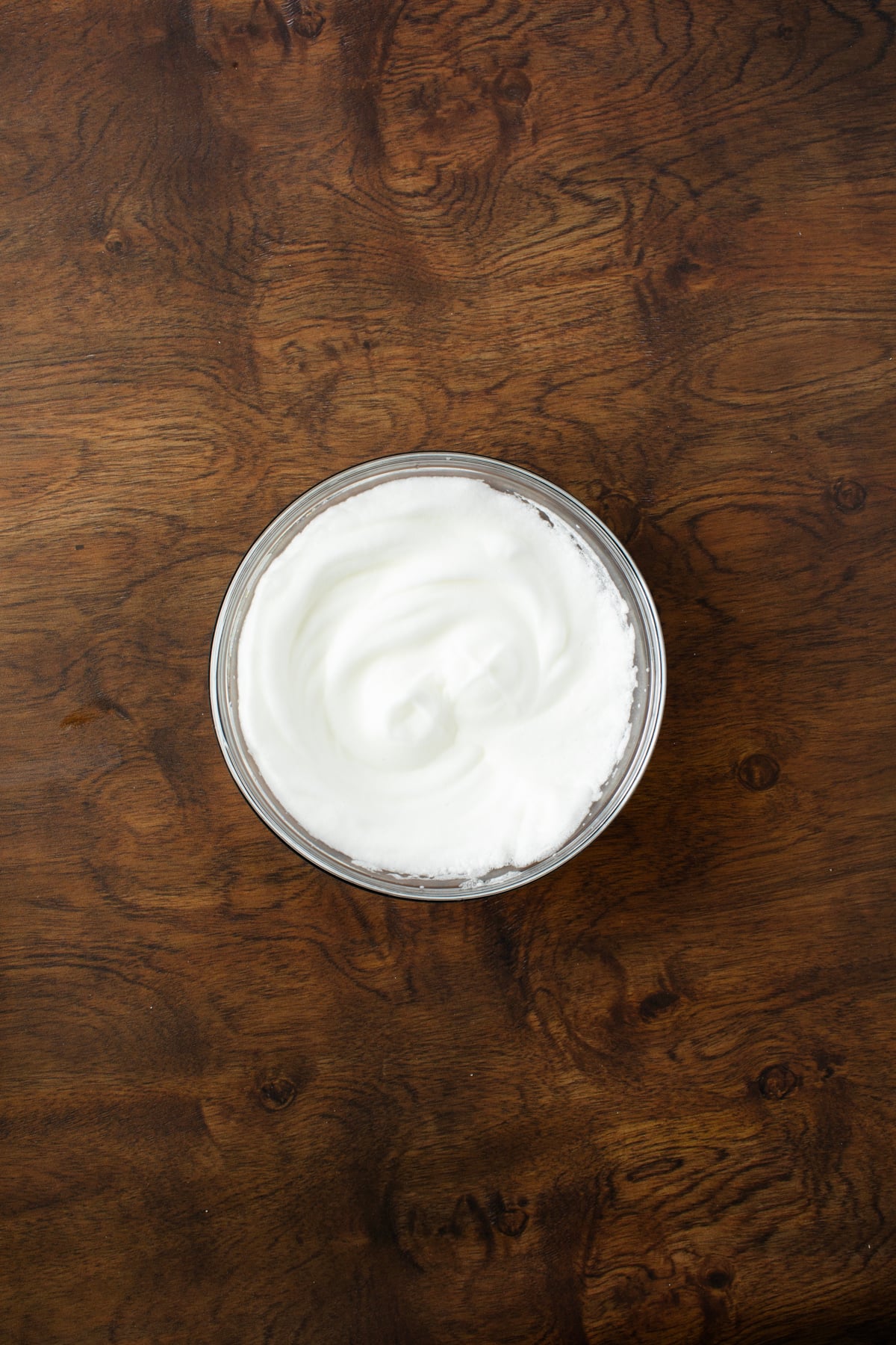 Egg whites beat until soft peaks are formed.