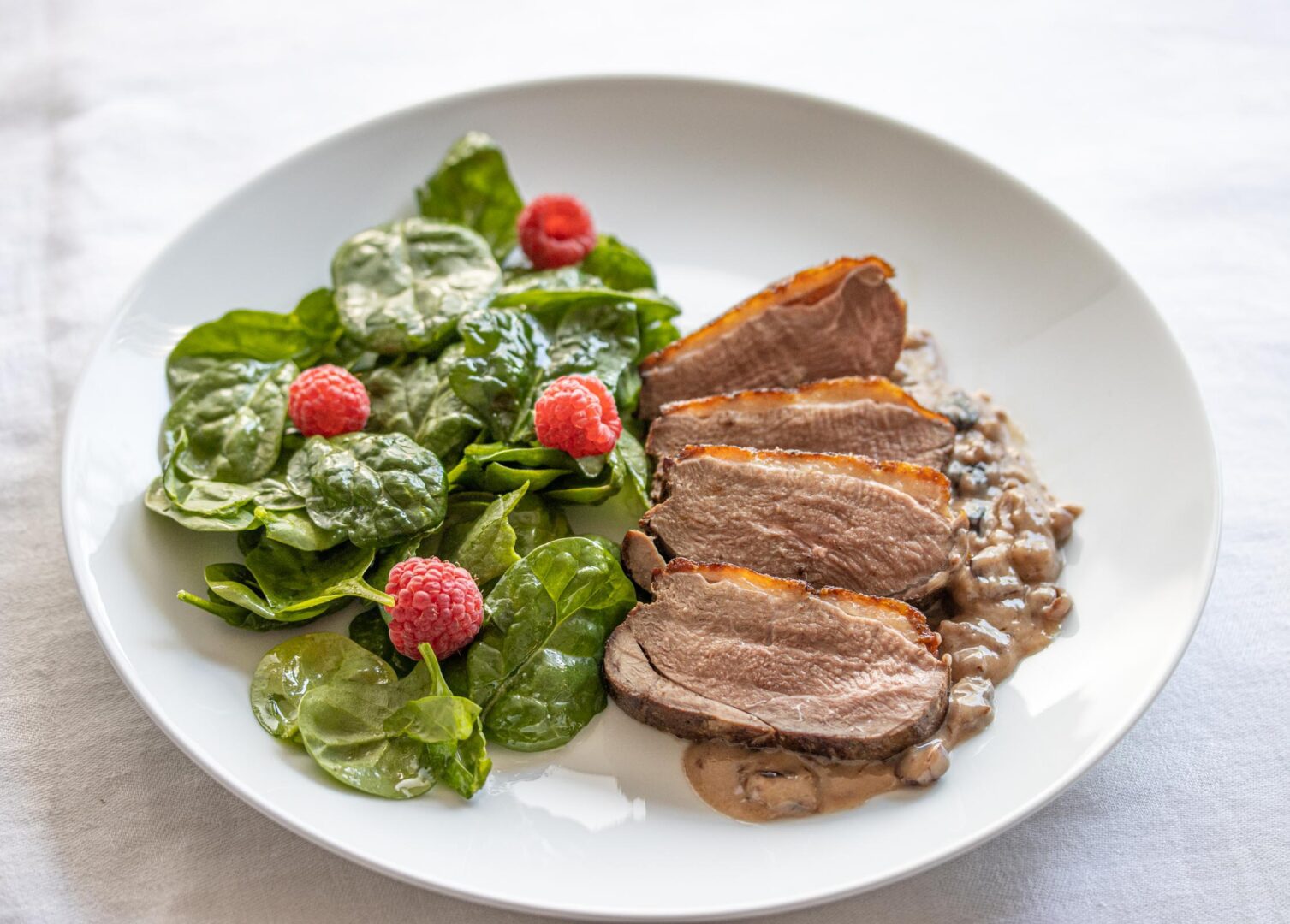Muscovy Duck Breast with Dried Cranberries, Cream and Raspberry Jam - Giangi's Kitchen