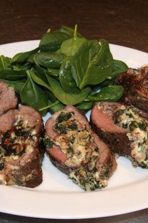 Spinach and Gorgonzola Stuffed Flank Steak