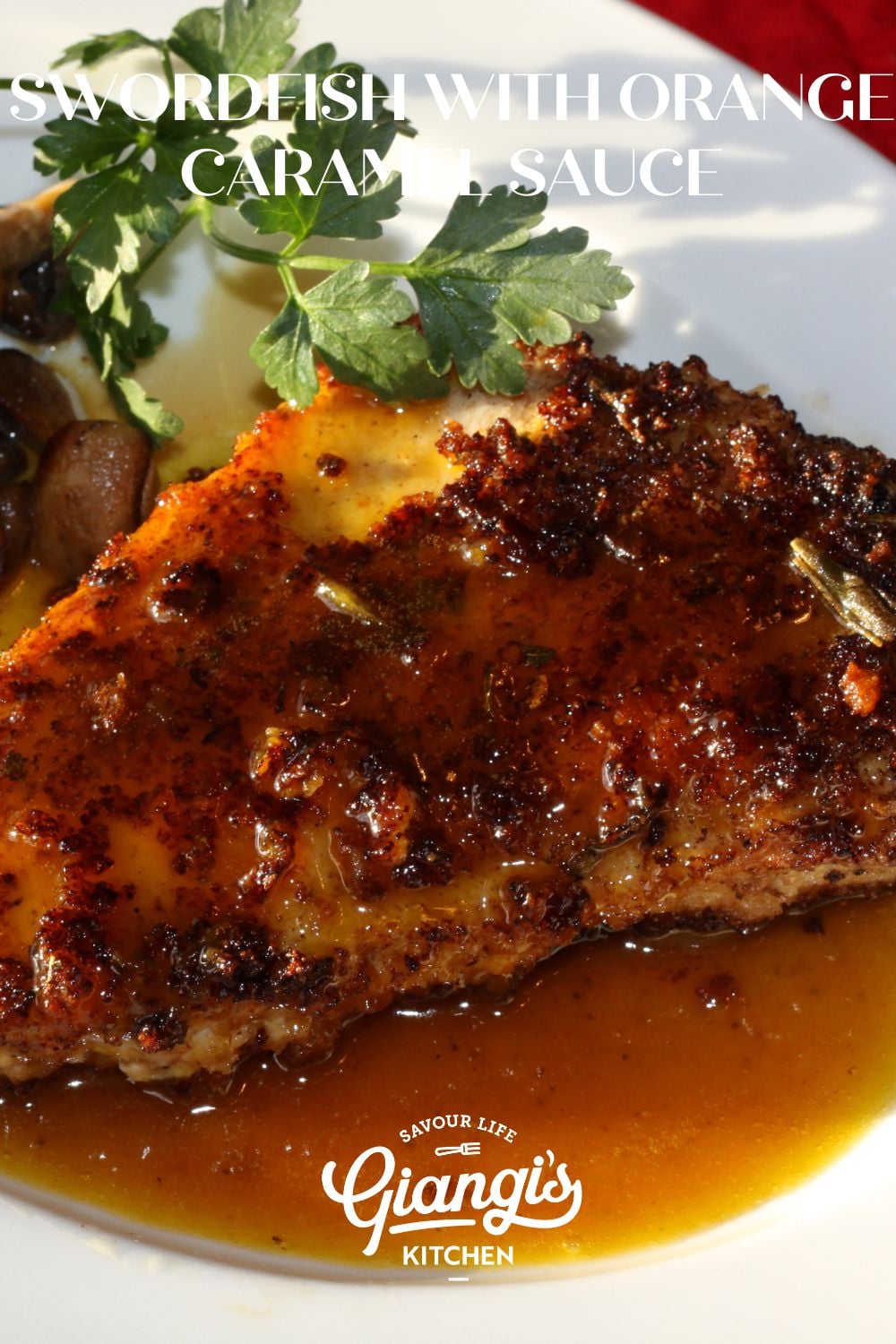 Swordfish with Orange Caramel Sauce