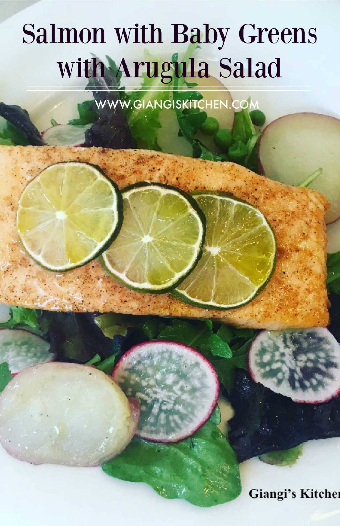 Salmon with baby green