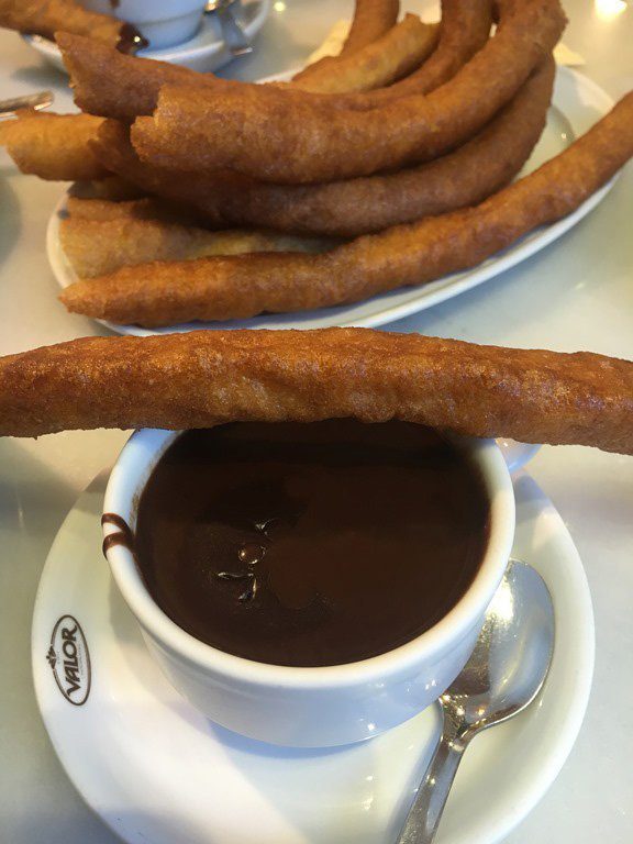 Morning churros with chocolate, yummy!!!