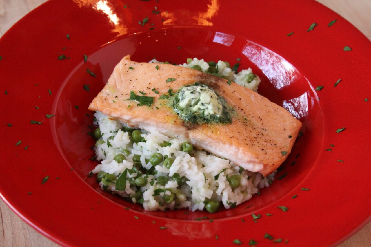 Salmon with Beurre Maitre d'Hotel