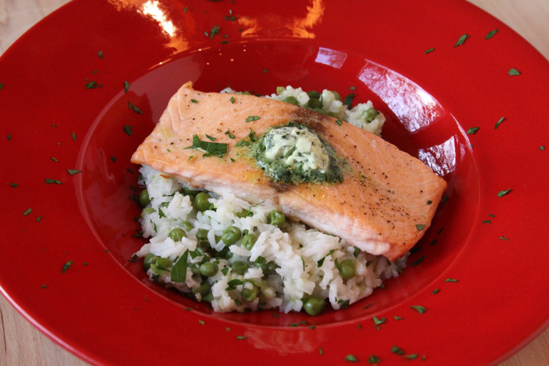 Salmon with Beurre Maitre d'Hotel