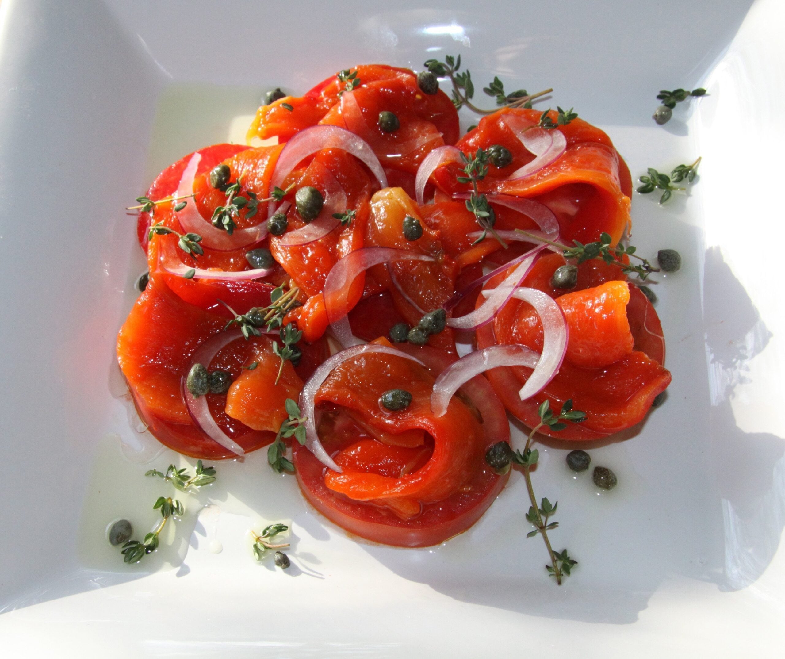 roasted peppers and tomatoes salad
