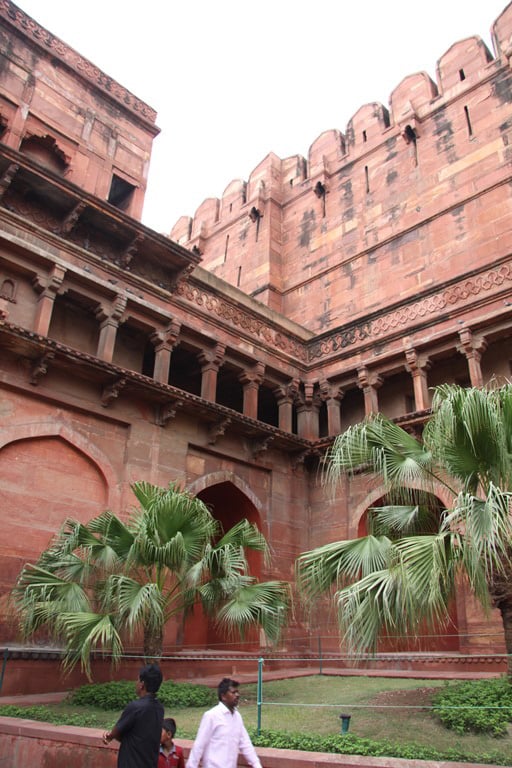 Welcoming courtyard inside Agra Fort