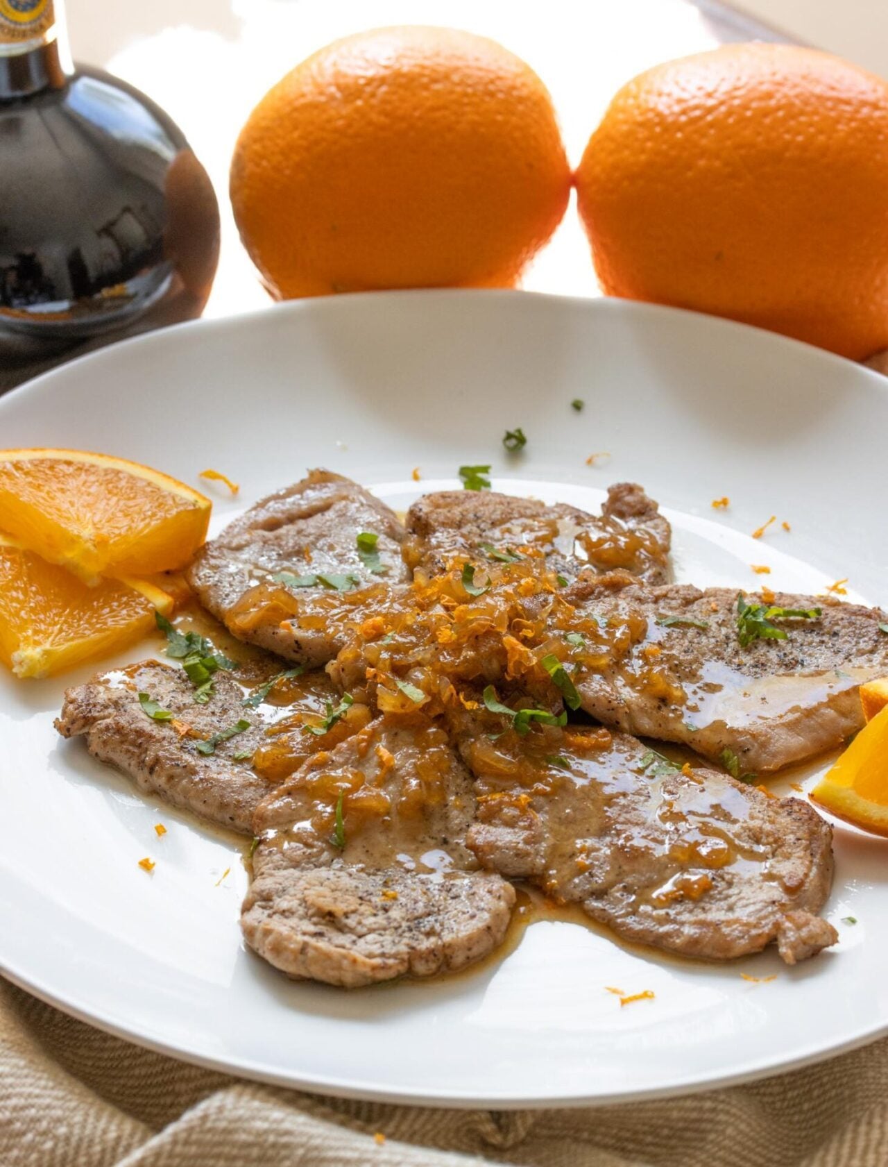 Pork Tenderloin Scaloppine with Balsamic Citrus Sauce