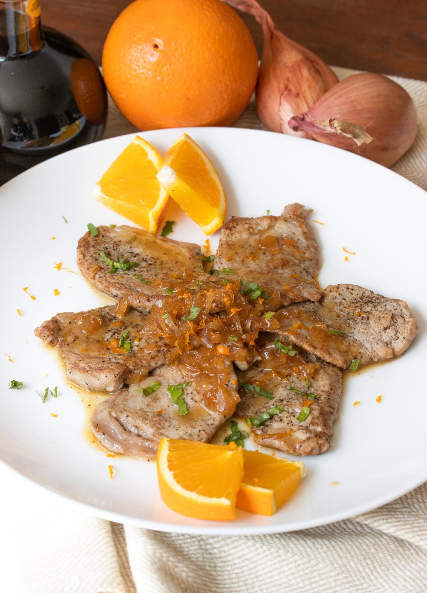 Pork Tenderloin Scaloppine with Balsamic Citrus Sauce