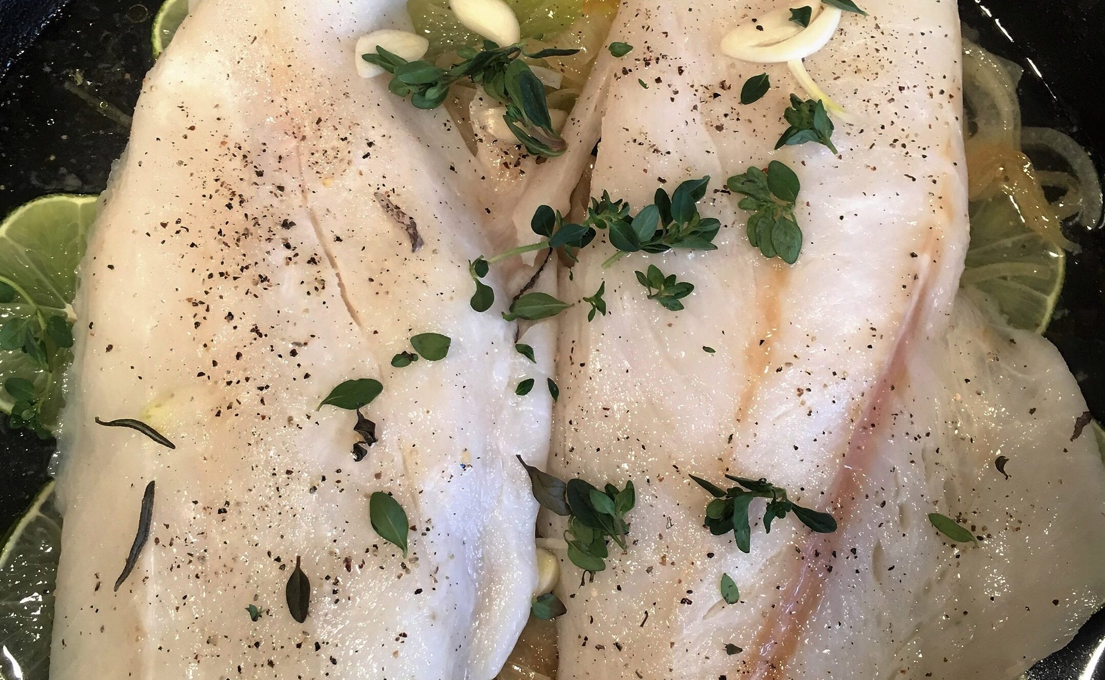 Dover Sole with caramelized onions