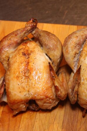 Skillet roasted cornish hen