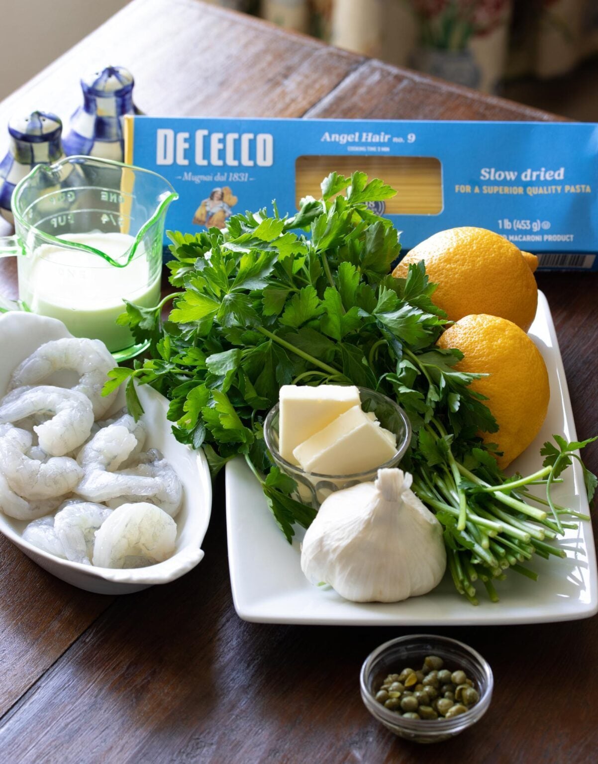 Creamy Lemon Shrimp Scampi Pasta ingredients to make the creamy lemon scampi