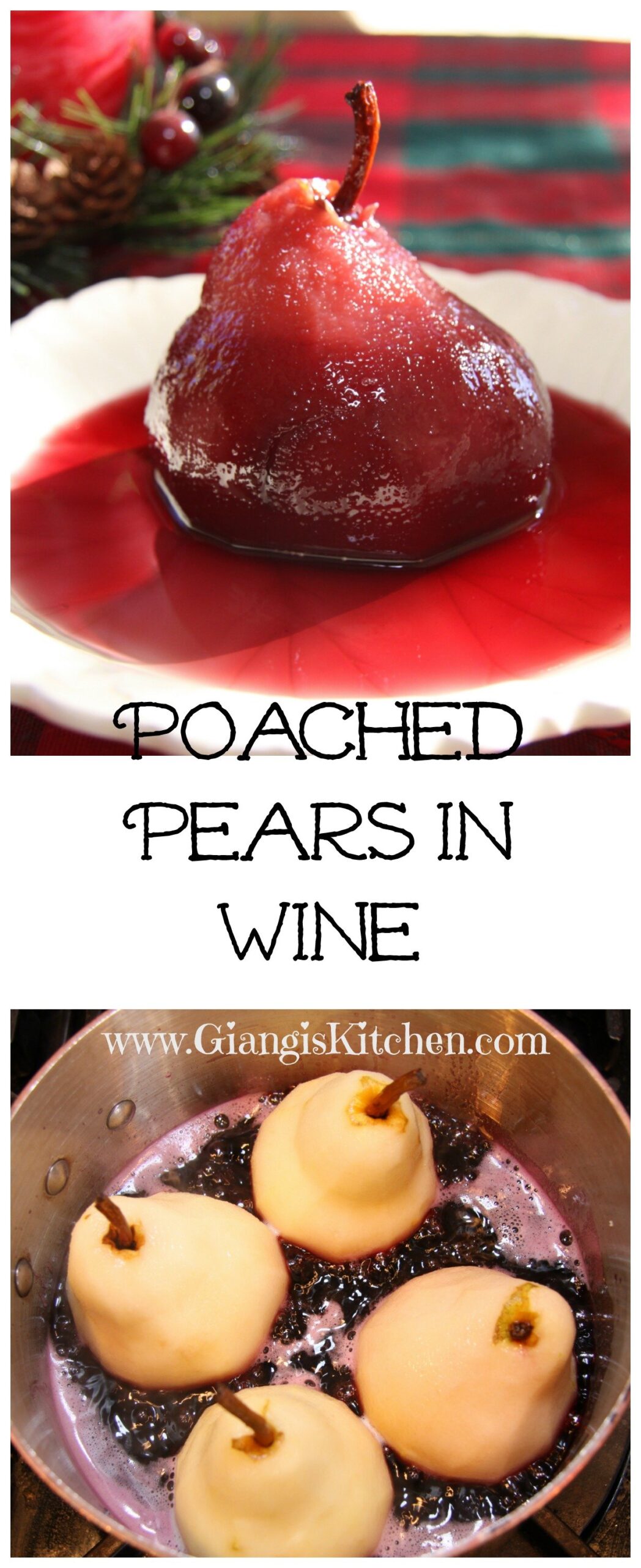 Poached Pears in Wine Giangi's Kitchen