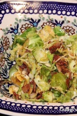 brusses sprouts with bacon and garlic