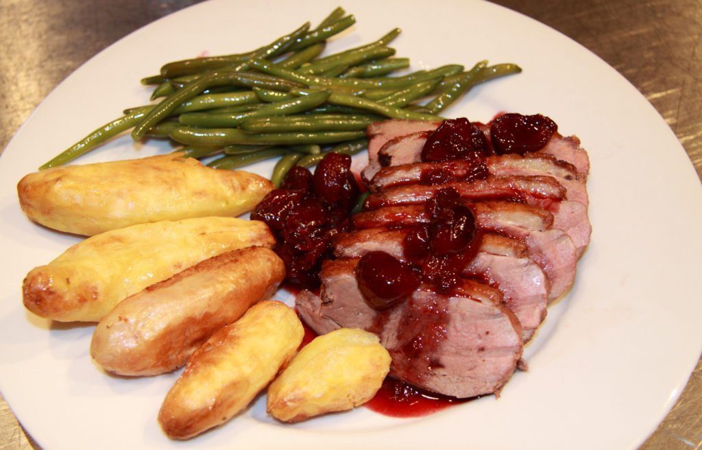 duck breast with port and cherry wine