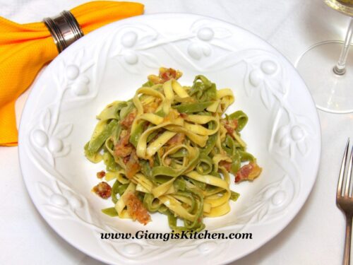 Fettuccine Paglia E Fieno Alla Carbonara Giangi S Kitchen