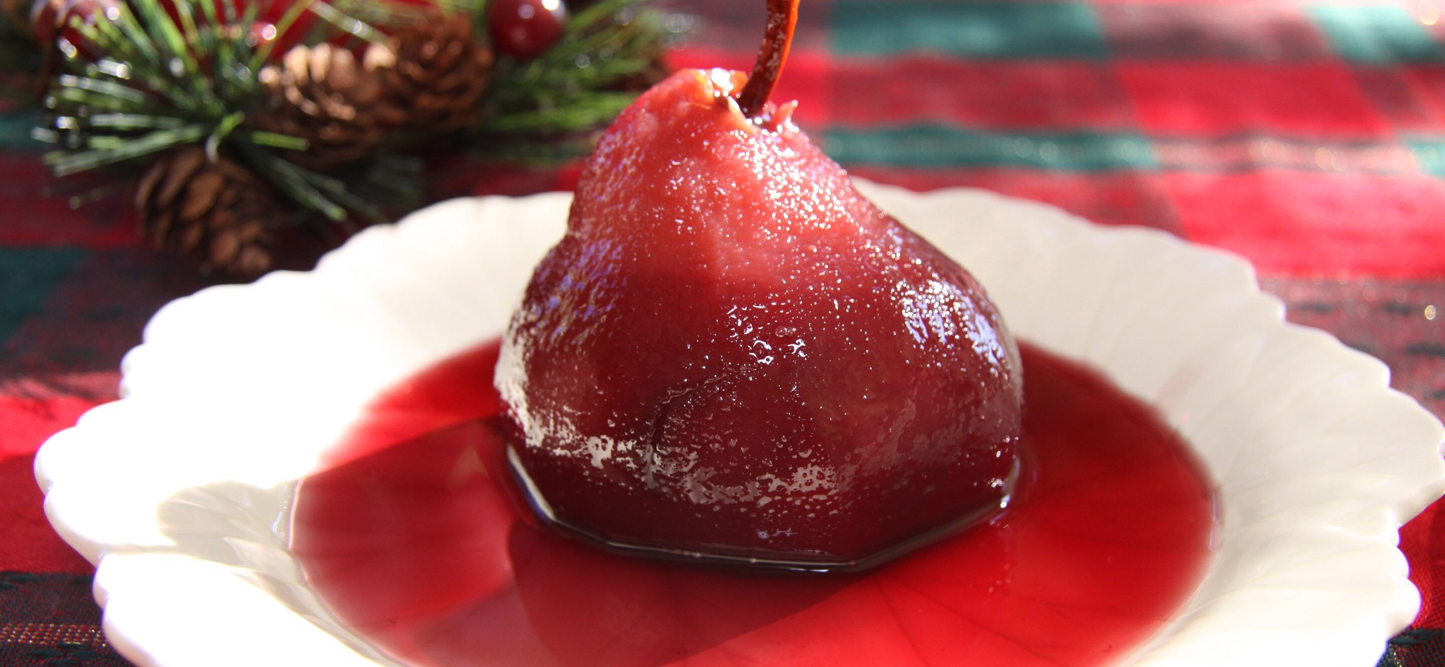 poached pears in wine