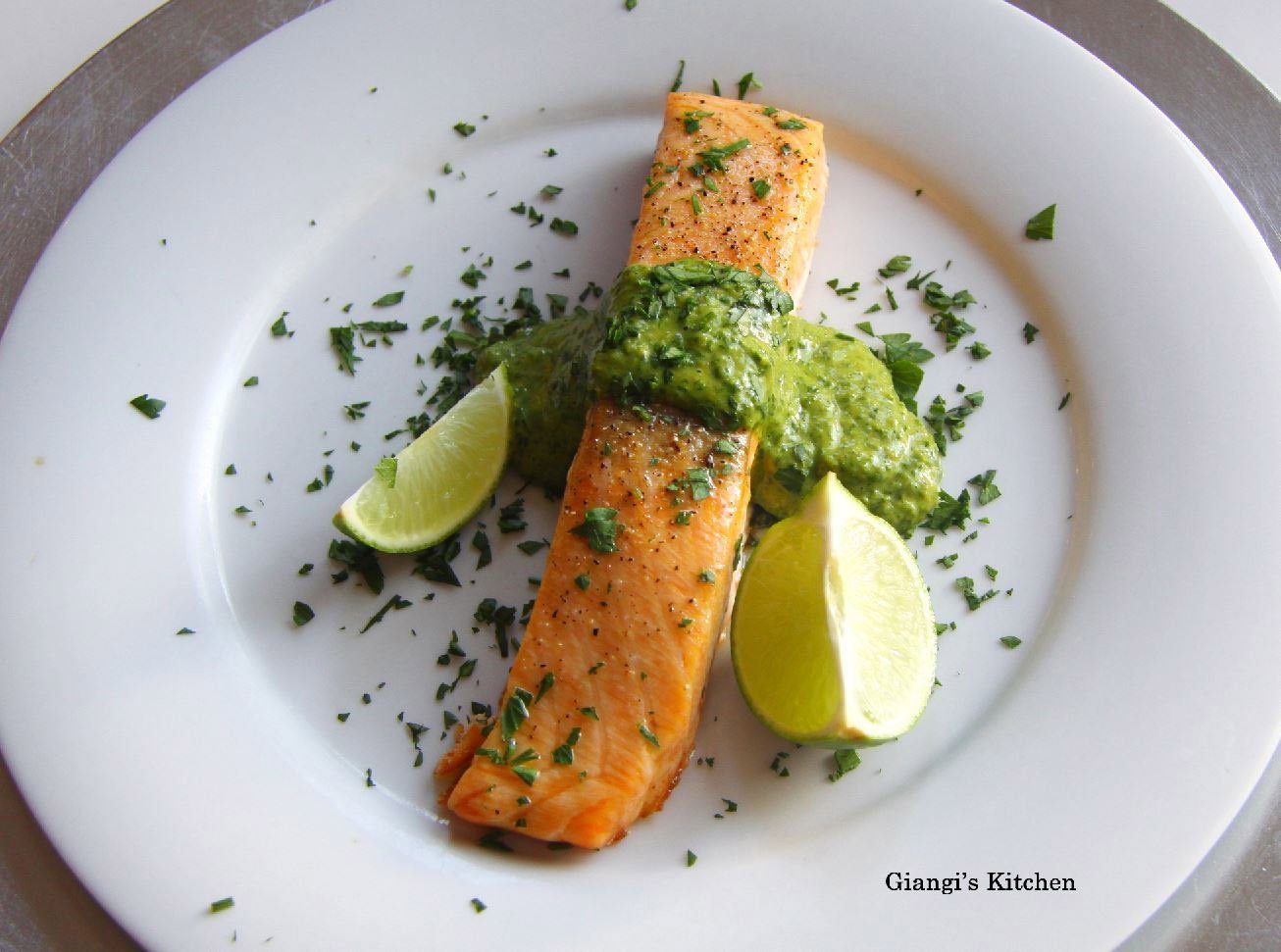 salsa verde with salmon