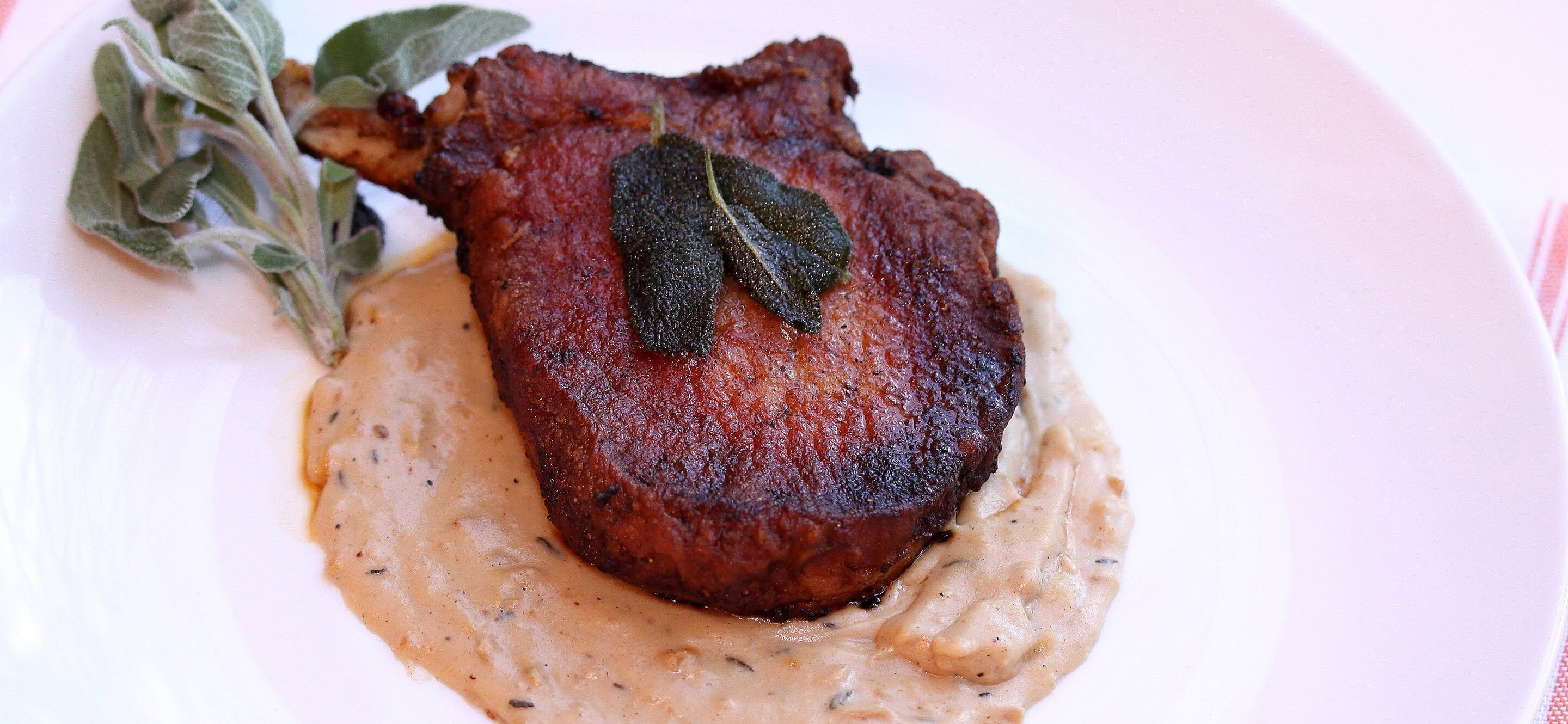 skillet pork chops with browned butter sage