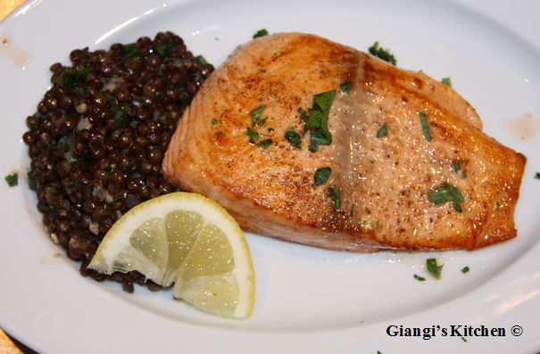 salmon with lentils – a new recipe