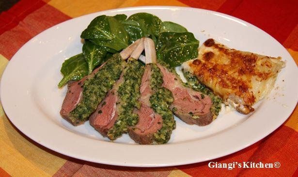 rack of lamb with parsley