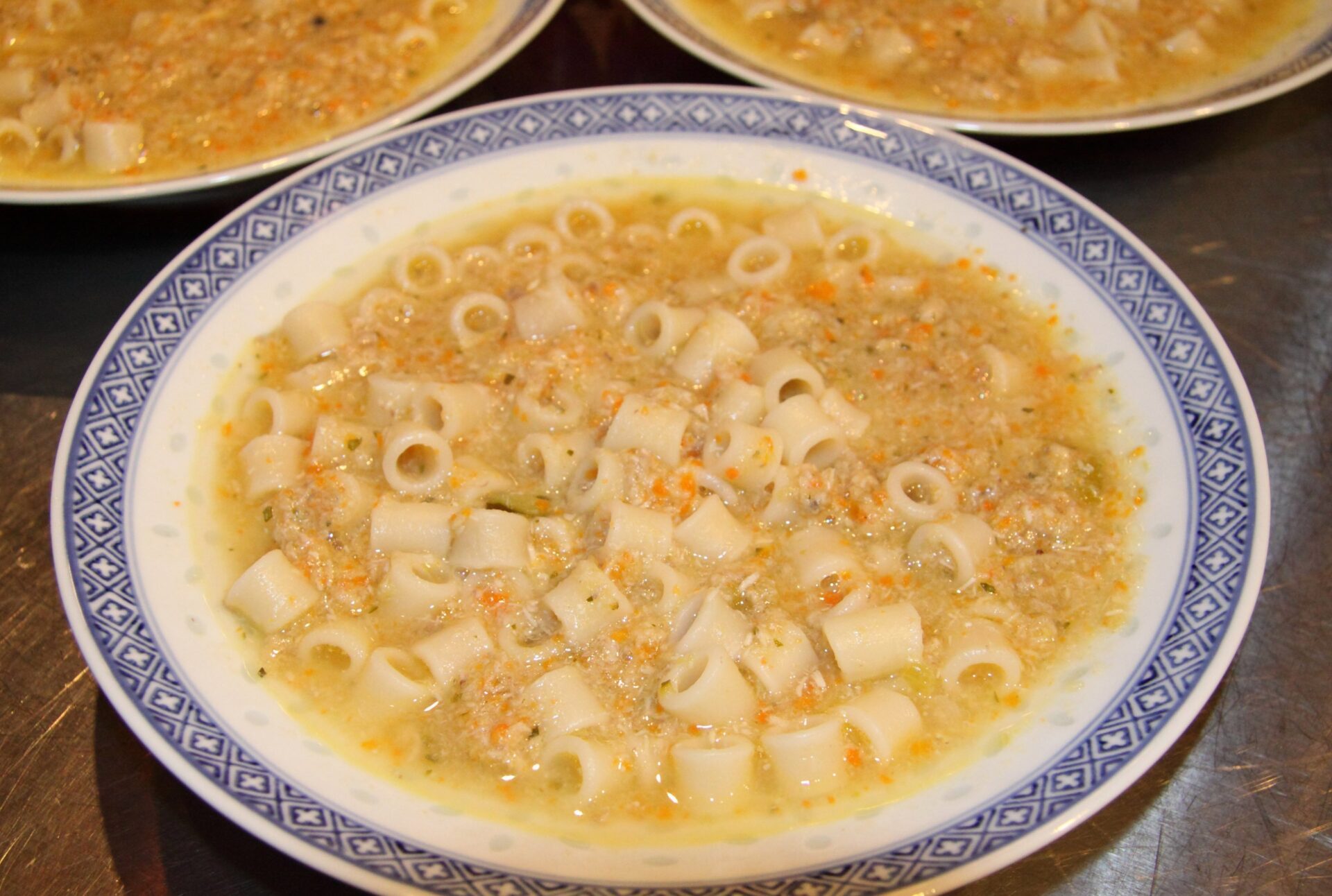 vegetables chicken soup with pasta