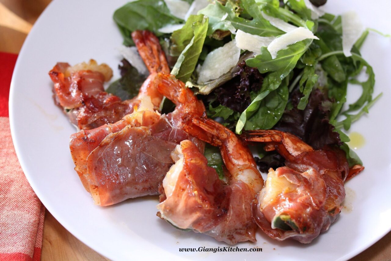 prawns saltimbocca