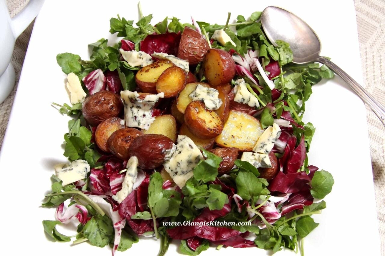 porc chops with mustard vinaigrette and potatoes