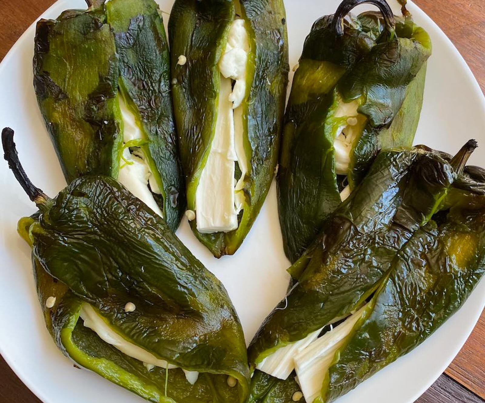 Chiles Rellenos stuffed with cheese
