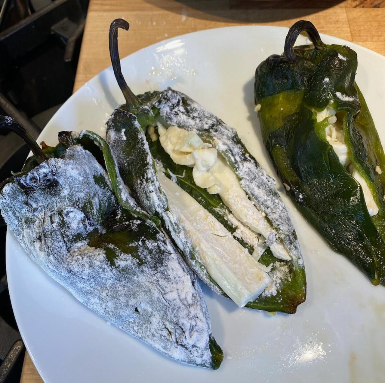 Rellenos in flour stuffed.