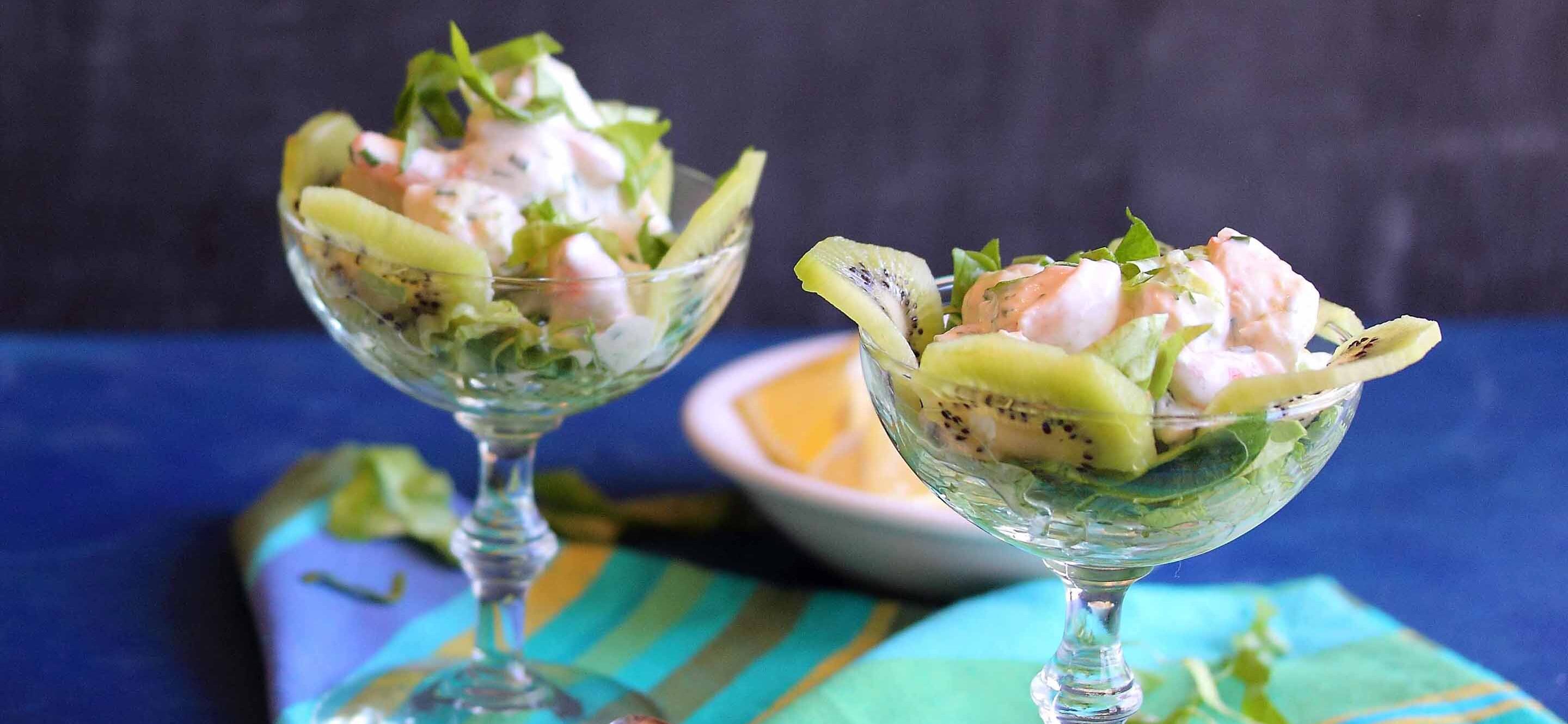 prawns cocktail with kiwi