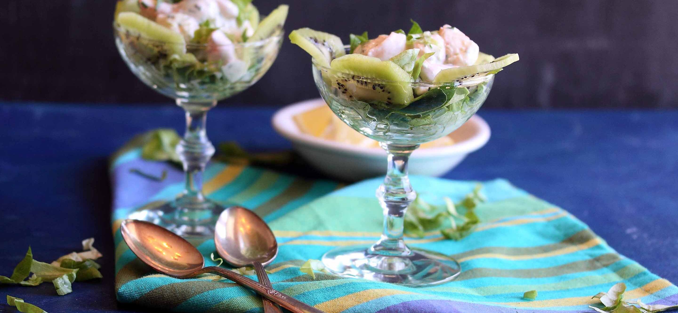 prawns cocktail with kiwis