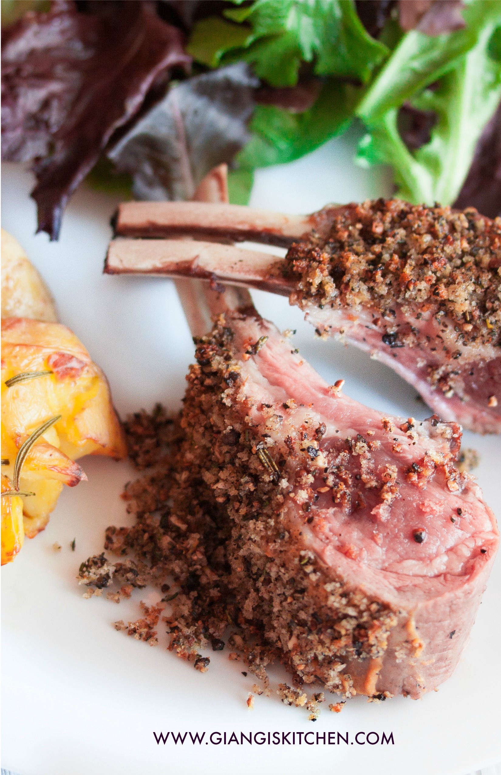 pepper crusted racks of lamb