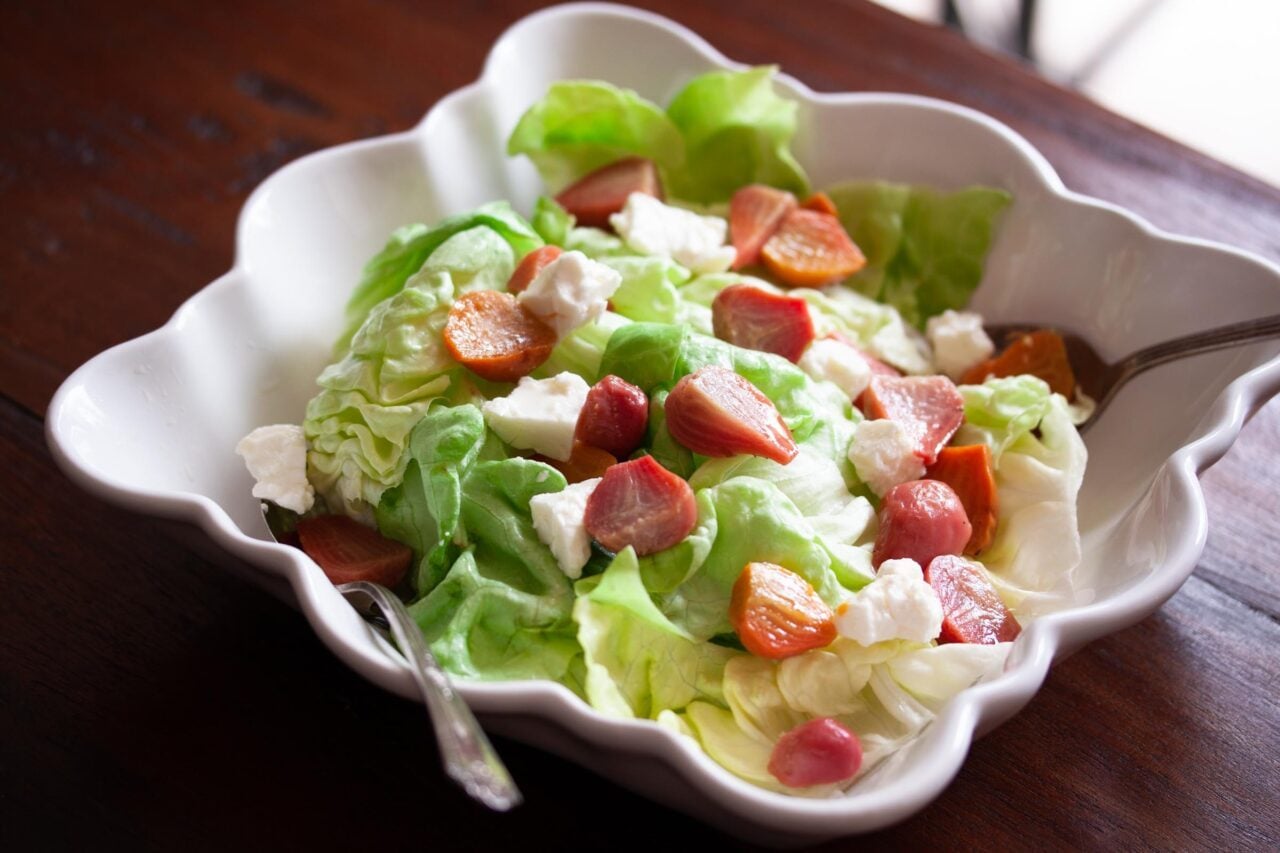 roasted beet with onion salad