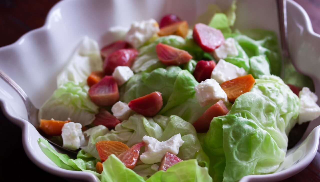 Bibb Lettuce, Roasted Beets, And Feta Cheese Bibb Lettuce, Roasted Beets, And Feta Cheese