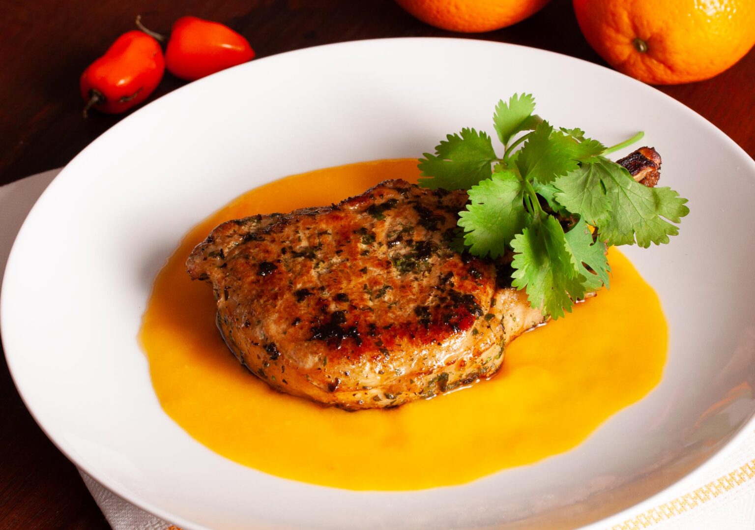 pork chops with mango habanero sauce