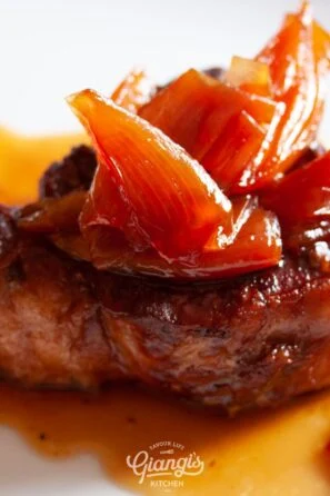 caramelized shallots NY steaks