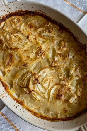 Fennel gratin with coconult milk