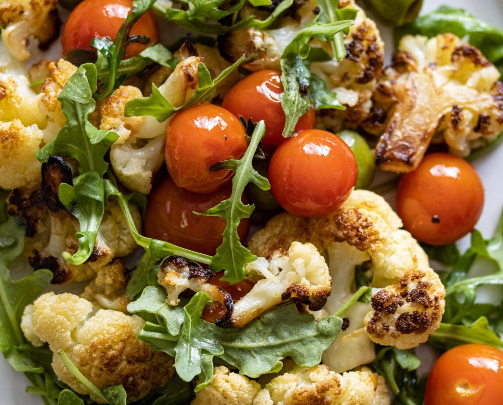 Cauliflower with Olives and Cherry Tomatoes