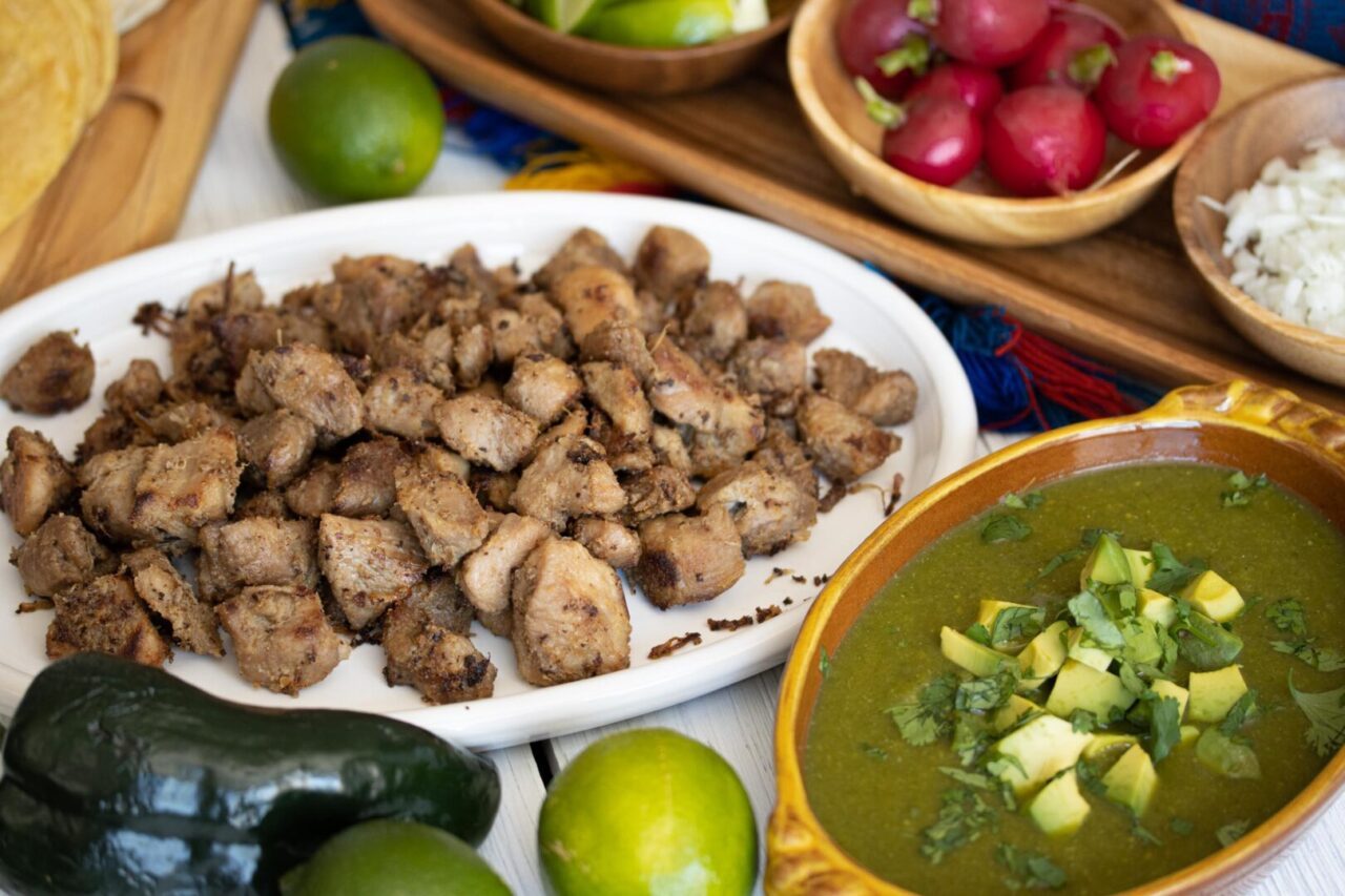 carnitas tacos with tomatillo sauce with avocado carnitas tacos with tomatillo sauce with avocado