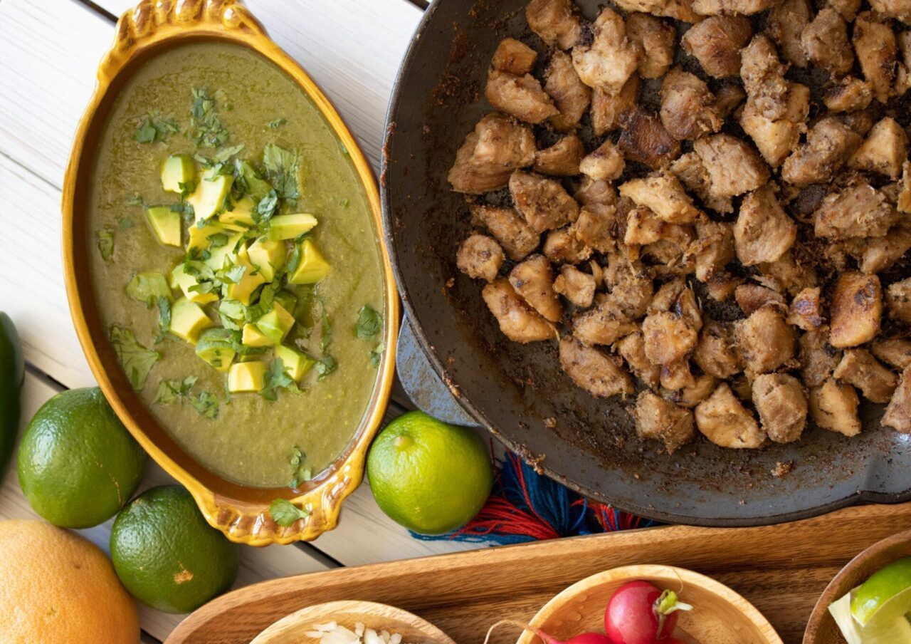 carnitas tacos with tomatillo sauce with avocado carnitas tacos with tomatillo sauce with avocado