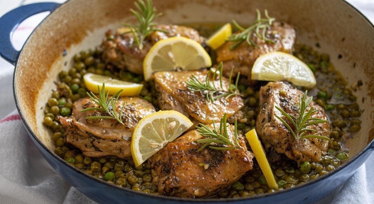 Rosemary, Peas, Lemon Chicken.