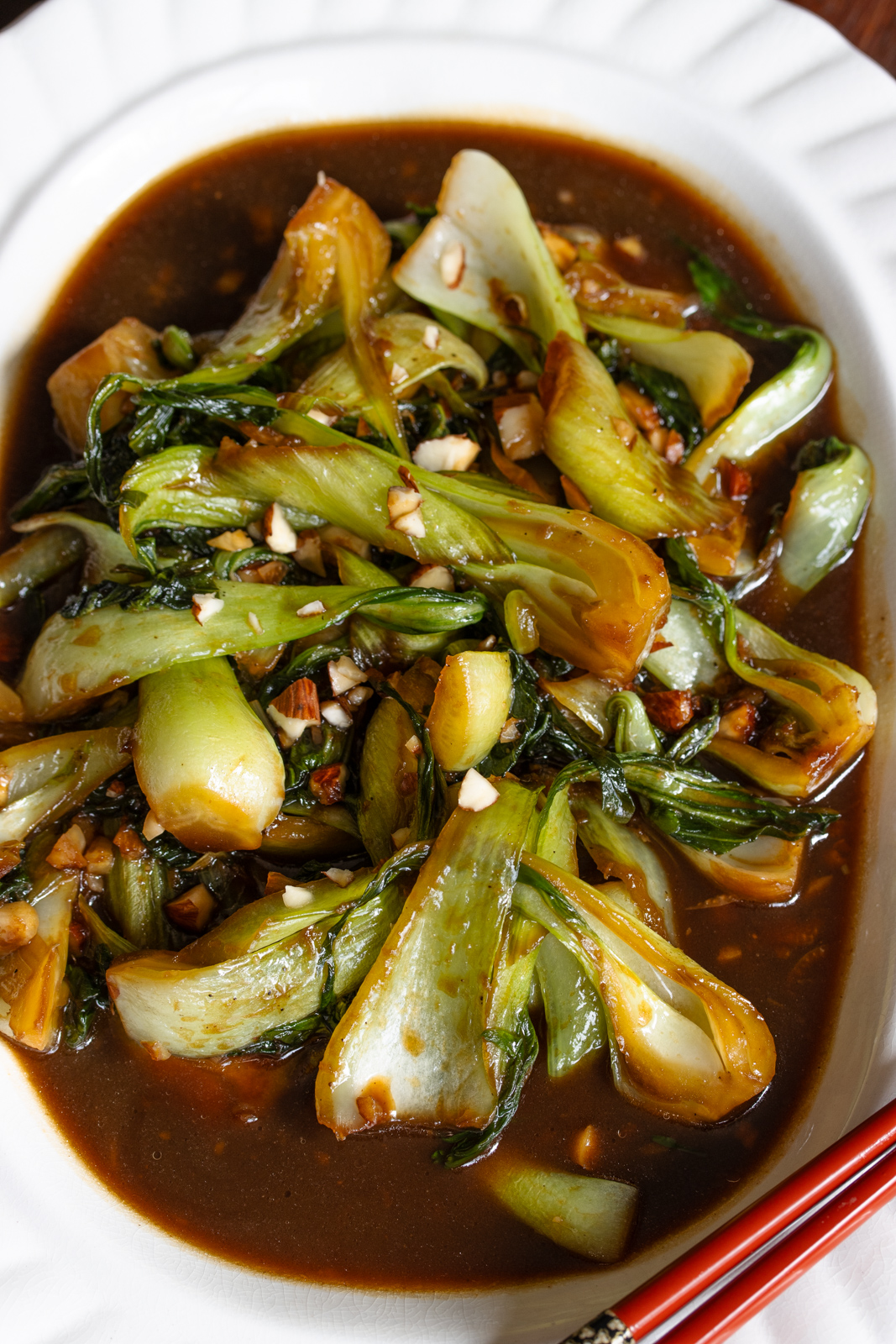 Steamed bok choy.