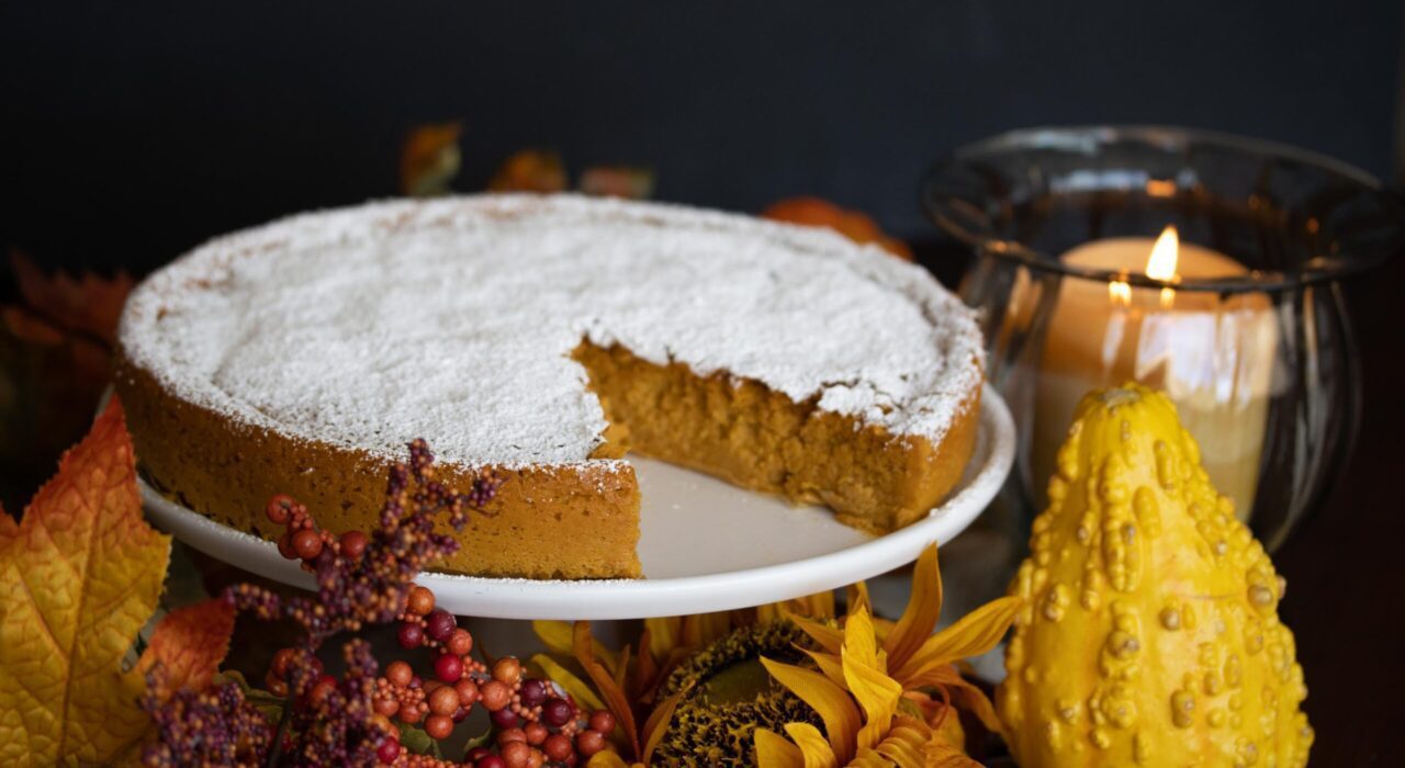 Pumpkin-White Chocolate Souffle Cake